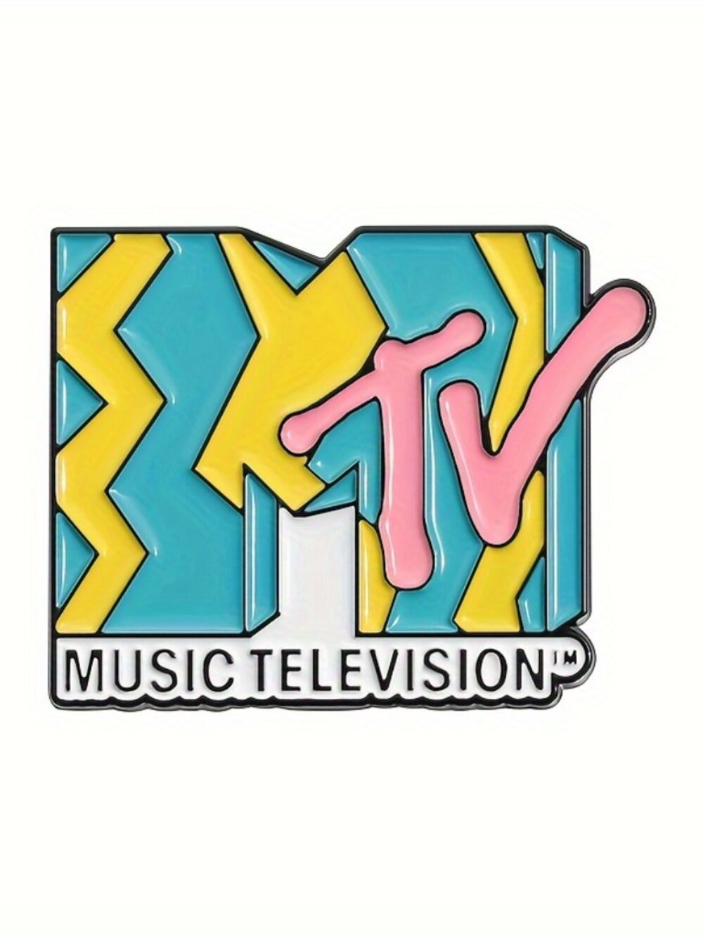 OLD SCHOOL MTV LOGO OIL DRIPPED ENAMEL PIN NWT